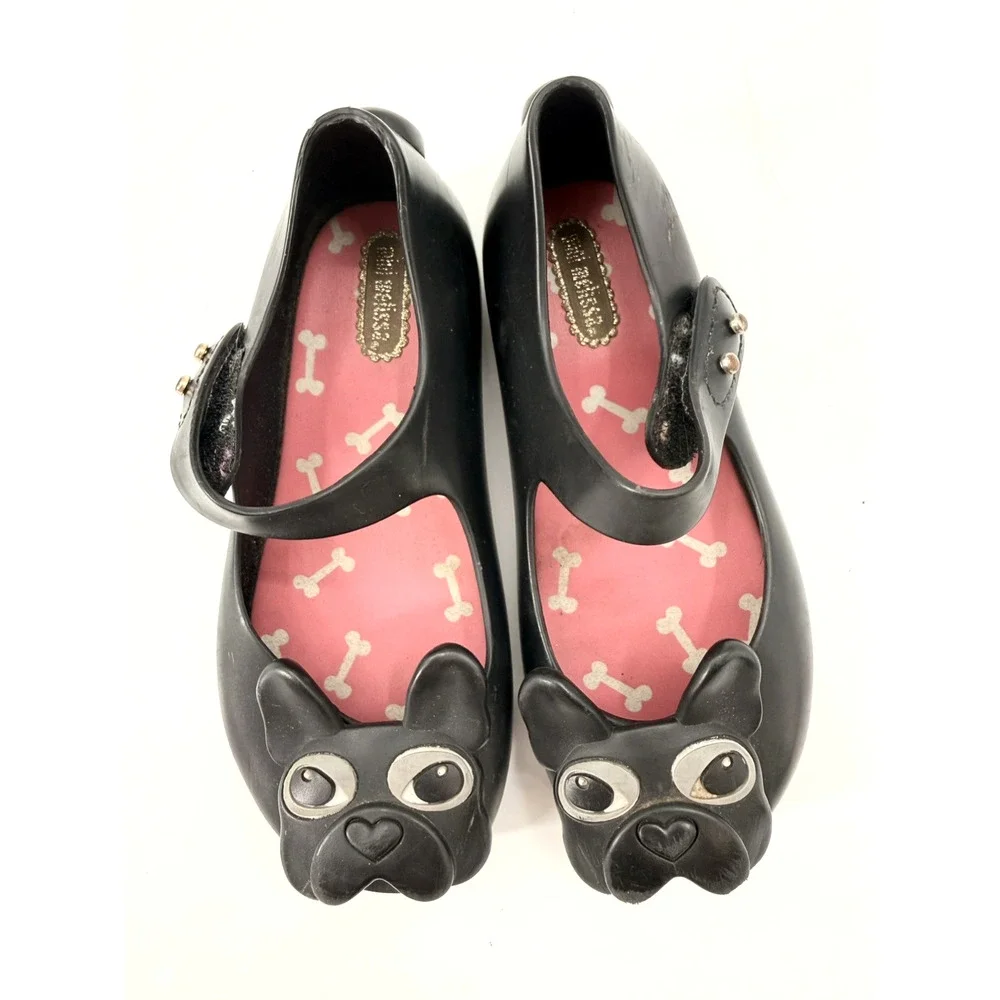 Mini Melissa Girl's Ultragirl Frenchie Mary Jane Flat Shoes Black 9